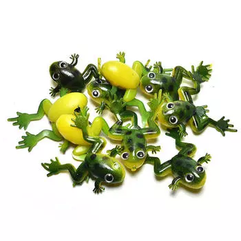 10 шт. Зеленая спина, черная точка, круглая брюшная лягушка, мягкая приманка, приманка