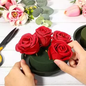 10 шт. зеленых влажных пенопластовых блоков, круглых цветочных пенопластовых блоков, сухих цветочных пенопластовых влажных флористических блоков, цветочных композиций, принадлежностей для свадебного цветочного оформления прохода Flower Foam Without Bowl