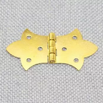 10 шт. Железные мебельные петли Бронзовые и золотистые детали для шкафа 6 отверстий Петля для деревянной коробки Петля Ящик для инструментов золотистый