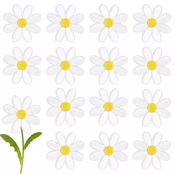 10 шт., железные нашивки с цветком ромашки, одежда, вышитая аппликация, ремонтная нашивка для скрапбукинга