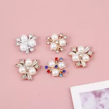10 шт. жемчужные цветочные пуговицы сверкающие шпильки для волос своими руками