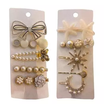 10 шт. жемчужные хрустальные шпильки стильные элегантные декоративные заколки для волос ручной работы в виде морской звезды