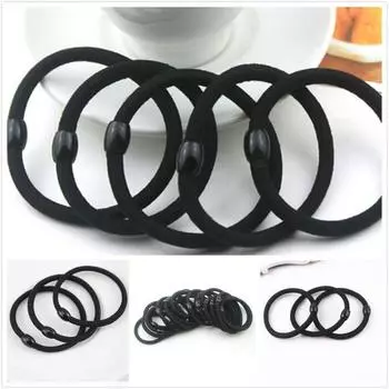 10 шт., женская эластичная повязка для волос, веревка, кольцо, держатель для хвоста, нейлон, черный