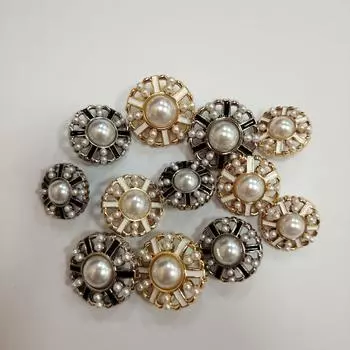 10 шт. женская металлическая масляная пуговица маленькая ароматная свитер кардиган жемчужная пуговица кашемировое пальто куртка полая пуговица 18MM-hanging white oil + vinyl