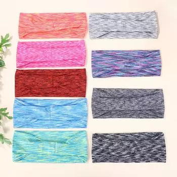 10 шт. Женские эластичные повязки для волос случайного цвета, мягкие, для йоги, спортивные, для макияжа, обруч для волос, винтажный головной убор, аксессуары для волос