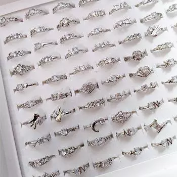 10 шт. женские хрустальные кольца ювелирные изделия кольцо сплав кольцо