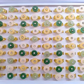 10 шт. женские круглые стеклянные аксессуары, кольца на указательный палец, ювелирные изделия