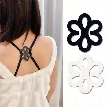 10 шт., женские зажимы для бюстгальтера в форме цветка, невидимые нескользящие удлинители бюстгальтера, прозрачные пряжки One Size бежевый