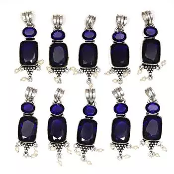10 шт. Женский серебряный кулон с жемчугом танзанит унисекс