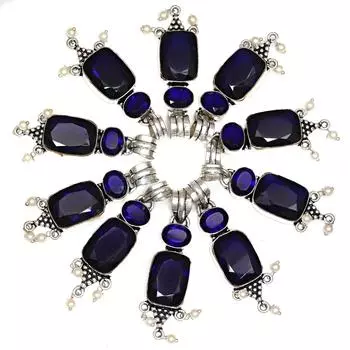 10 шт. Женский серебряный кулон с жемчугом танзанит унисекс