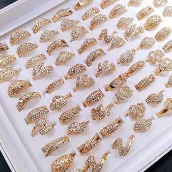 10 шт. женское кольцо с цирконием, кольцо из сплава с кристаллами