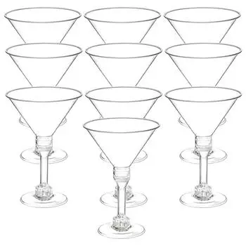 10 шт. жестяных стаканов, округлые бокалы для мартини, башня, стаканы для колбасных изделий, коктейльная машина, прозрачный пластик прозрачный