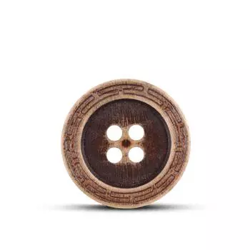 10 шт. Zhihe, винтажная повседневная рубашка из хлопка и льна с деревянными пуговицами, универсальная ветровка, куртка, свитер, вязаный кардиган с пуговицами 24L = 15.0MM * Round * Coffee