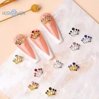 10 шт. Золотая Корона со стразами для дизайна ногтей, ослепительные аксессуары для рукоделия в стиле Ins G