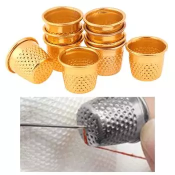 10 шт., золотой палец, наперсток, швейная ручка, металлический щит, протектор, иглы