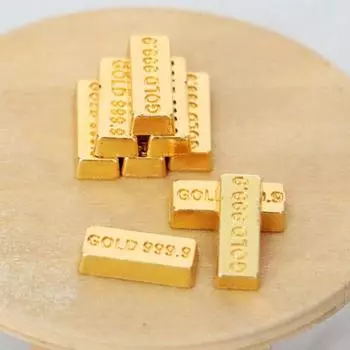 10 шт. Золотые монеты для кукольного домика с высокой степенью снижения, реквизит для стрельбы, имитация творческих слитков для кукольного домика для домашнего хозяйства D