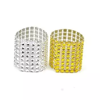 10 шт. Золотые серебряные кольца для салфеток, пряжки для стульев, украшения для свадебных мероприятий, поделки, держатели для бантов со стразами, принадлежности для вечеринок ручной работы серебряный