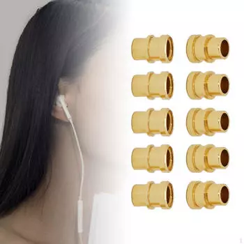 10 шт., звуковые розетки для наушников, отверстие для аудиооборудования, насадка для барабанщиков золотистый