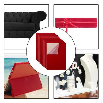 10 штук бархатной ткани липкой, для изготовления ящиков для ювелирных изделий мебели красный