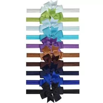 10 штук детских повязок на голову 3 дюйма лента грогрен банты для волос повязки на голову для маленьких девочек младенцев детей и малышей