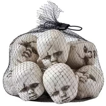 10 штук Голова куклы-мальчика с сумкой Сделай сам для раскрашивания для жуткой куклы-младенца Хэллоуин Голова куклы-мальчика