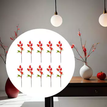 10 штук искусственных гранатовых ветвей, имитация фруктов, ягод, декор, подделка Style B