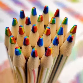 10 штук креативных радужных канцелярских принадлежностей для школы, канцелярские принадлежности для студентов, приз Kawaii, простые 7 цветов, круглые карандаши