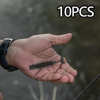 10 штук мягкие рыболовные приманки искусственные приманки с лопастным хвостом для ловли краппи чёрный