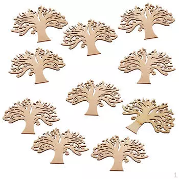 10 штук неокрашенных пустых украшений в виде елки для поделок