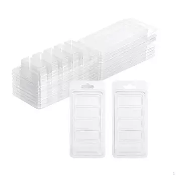 10 штук свечей, модели раскладушек, прозрачный пустой кубический лоток для безфитильных тартов