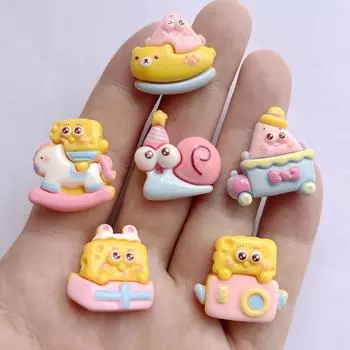 10 штук украшений для повязок на голову в стиле кавай-манги с украшениями из смолы в форме улиток, украшения для скрапбукинга, украшения для заколок для волос разноцветный