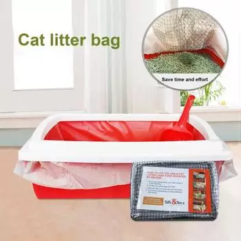 10 штук в упаковке для кошачьего туалета, многоразовый просеивающий вкладыш для лотка, мешок для какашек, прочный мешок-просеиватель для туалета домашних животных S