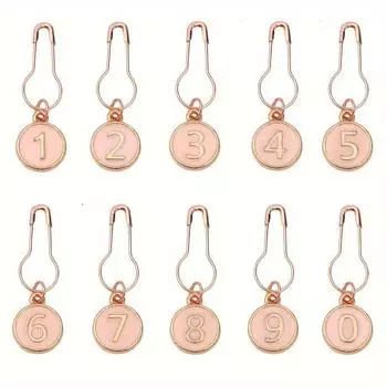 10 штук в упаковке разных цветов, эмалированные маркеры для вышивки крючком, пронумерованные, швейные принадлежности, органайзер из металла для вязания