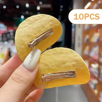 10 штук Заколка для волос в виде картофельных чипсов, аксессуары для показа, украшение, декор, головной убор для