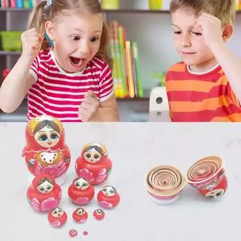 10-слойная матрешка деревянная русская матрешка развивающие игрушки для стола центральный элемент для домашнего декора детский подарок красный