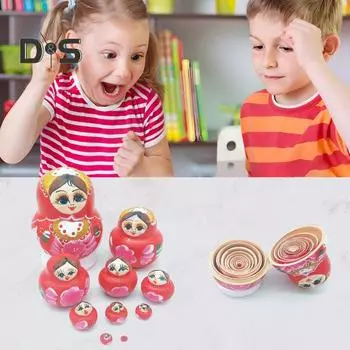 10-слойная матрешка деревянная русская матрешка развивающие игрушки для стола центральный элемент для домашнего декора детский подарок красный