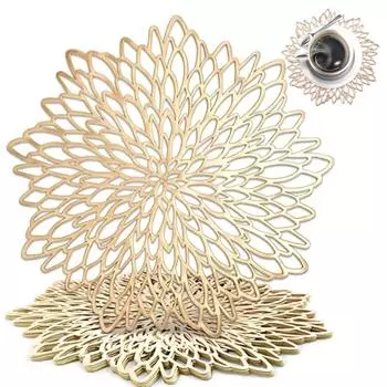 10 см/38 см виниловая ажурная подставка под чашку ПВХ цветок круглая нестандартная подставка для столовых приборов для кухни рождественской свадьбы вечеринки домашнего декора 4Pcs 10CM