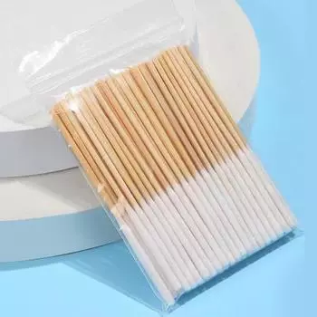 10 см / 3,94 дюйма Длинные ватные палочкиВатные палочки для путешествий с круглыми наконечникамиОдноразовые ватные палочки для макияжаВатные палочки для ушейМакияжУход за домашними животнымиПоделки 100pcs белый