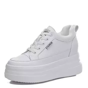 10 см 8 см натуральная кожа женская обувь белые кроссовки для скейтборда платформа танкетка обувь воздушная сетка полые дышащие 34