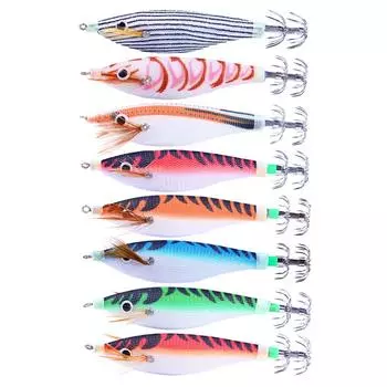 10 см 9,6 г крючок для кальмара, деревянные приманки для креветок, приманки, реалистичная имитация жесткой наживки, рыболовные снасти Pecsa