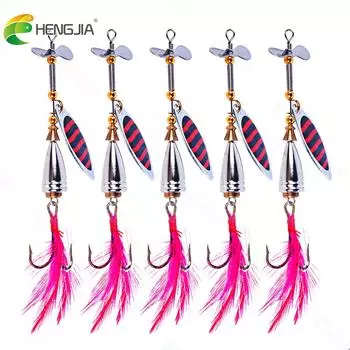 10 см, 9,9 г, 5 шт., приманка-спиннер, приманка с металлическими блестками, приманка для рыбалки на озере, рыболовный крючок с перьями