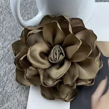 10 см Цветочная брошь-булавка для рукоделия Женские броши для вечеринок Церемония Танец Deep Beige