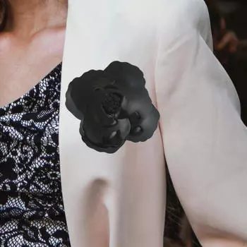 10 см цветочная брошь-заколка для волос легкая винтажная заколка-лацкан ручной работы для вечеринки чёрный