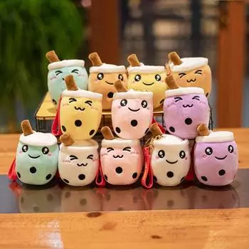 10 см милый брелок Bubble Tea мягкая плюшевая игрушка подвеска мягкая кукла Боба кавайный рюкзак сумка декор подарки на день рождения для девочек и мальчиков 10cm