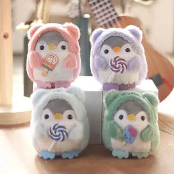 10 см милый брелок для украшения милый уютный сенсорный пингвин фиолетовый