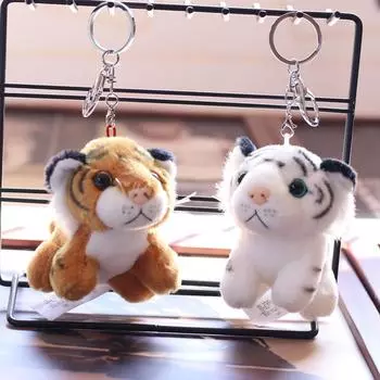 10 см милый мини тигр плюшевый брелок плюшевая игрушка животное кукла детская игрушка девочка сумка украшение рождественский подарок белый