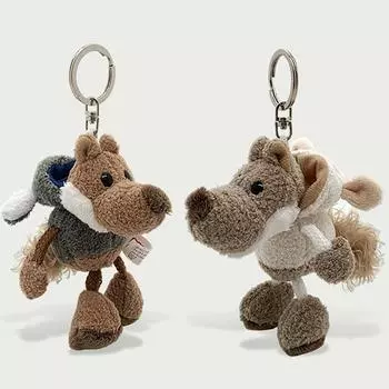 10 см милый пушистый меховой брелок в виде волка, женский плюшевый брелок в виде животного, сумка, автомобильные аксессуары, женская кукла для вечеринки, подарок для девочек, плюшевый брелок серый