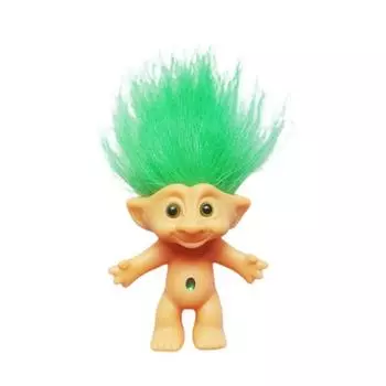10 см Модель куклы-тролля Цветные длинные волосы Кукла-дам Миниатюрная фигурка Украшение Прекрасные лепреконы Уродливая кукла-эльф Фигурка Хобби-коллекция 10cm зелёный