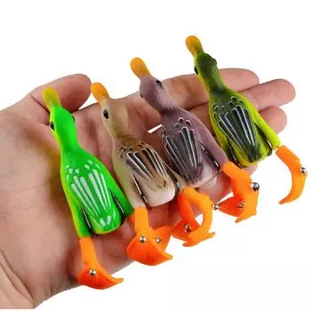 10 см премиальные рыболовные приманки в форме утки с плавающим действием и сверхострыми крючками зелёный