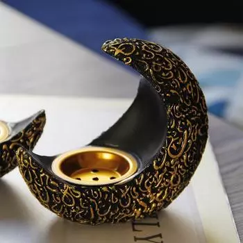 10 см Рамадан яркая смоляная курильница полумесяц антикварное украшение для ароматерапии горелка Рамадан домашний декор стола синий